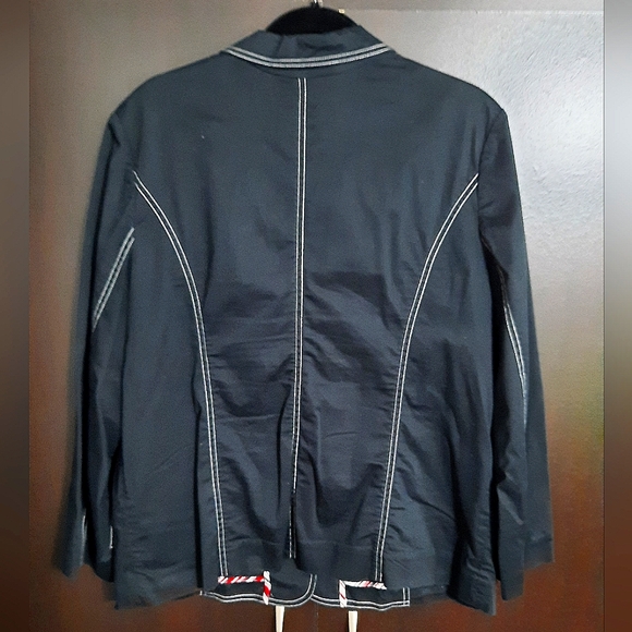 Spanner Black Cotton Blazer Jacket - Picture 2 of 8